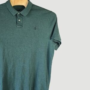 Polo Ralph Lauren Men's Green Heathered Polo Shirt XXL TTG Cotton